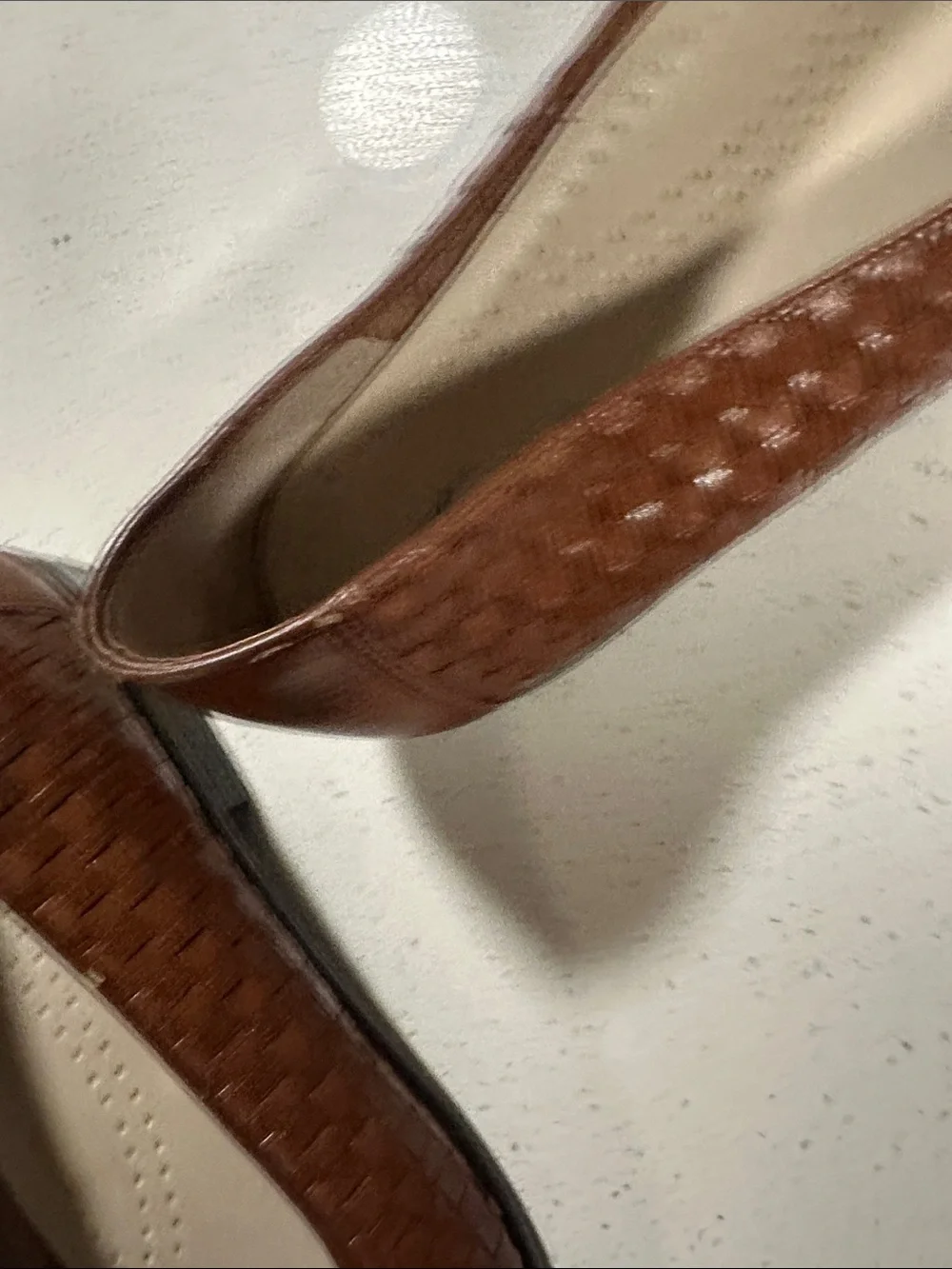 Trotters Cognac Woven Leather Slip-On Loafers